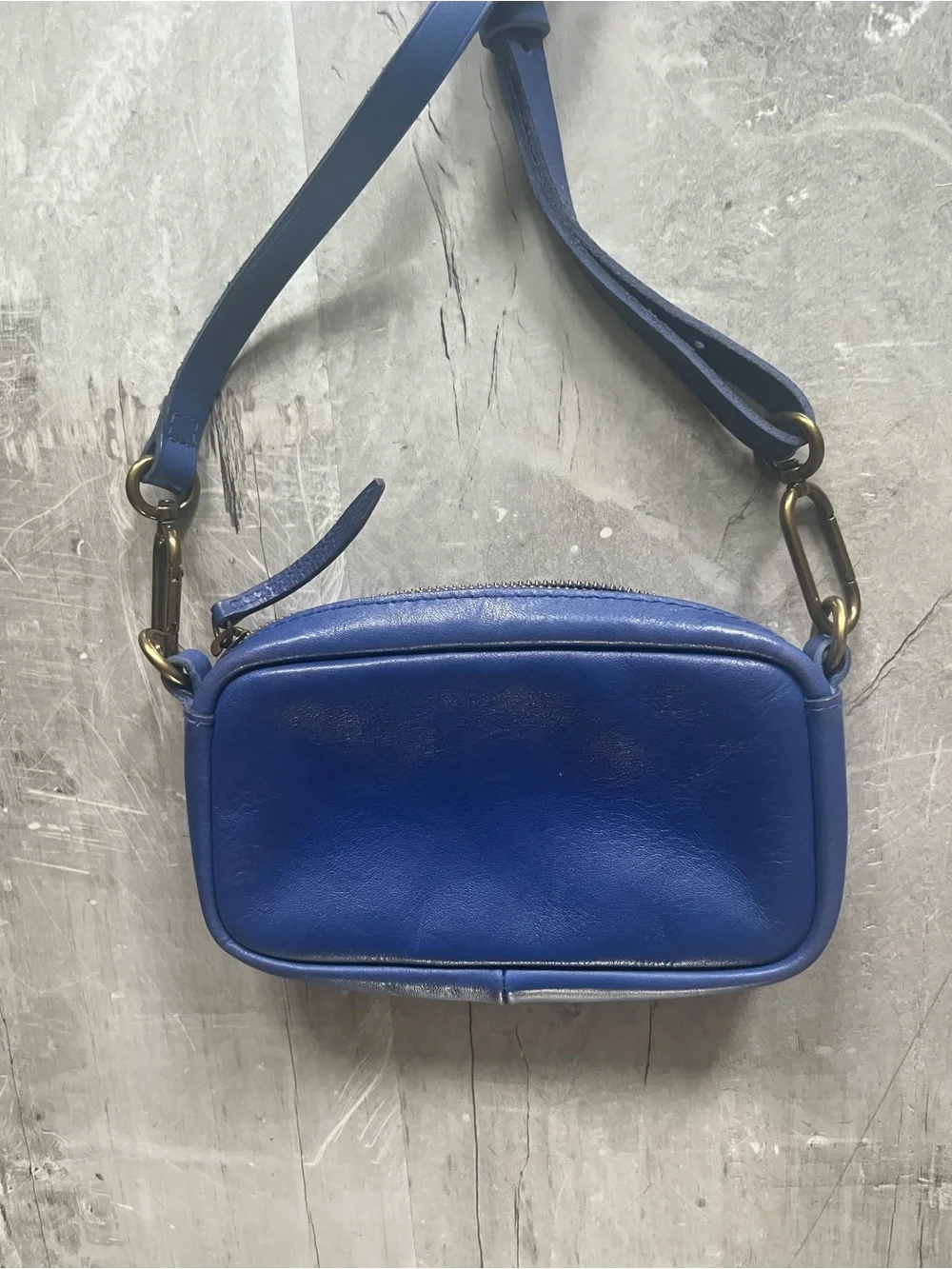 Madewell Cobalt Blue Leather carabiner, mini Crossbody Bag
